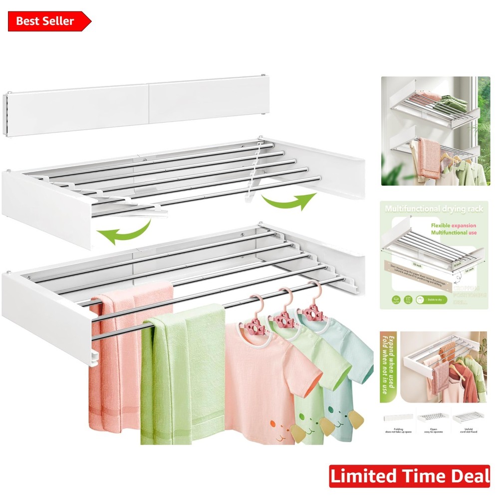 Foldable Stainless Steel Wall Drying Rack - Stylish & Durable Laundry Solution