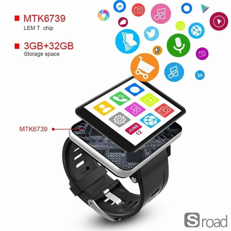 Android Smart Watch 2.86" IPS Screen 5MP Camera NFC GPS WiFi Bluetooth