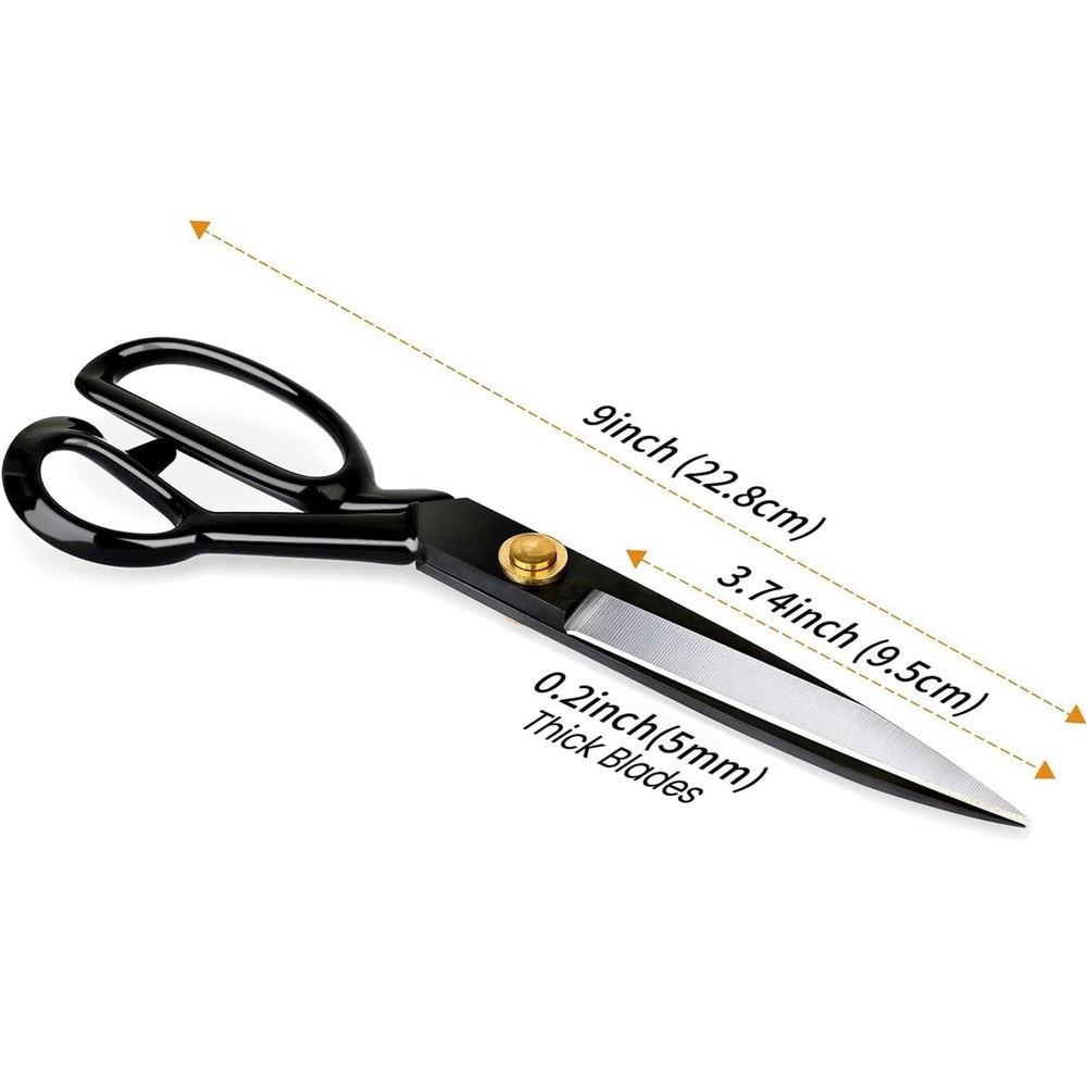 Professional Tailor Scissors 9 Inch for Cutting Fabric Heavy Duty Scissors fo...