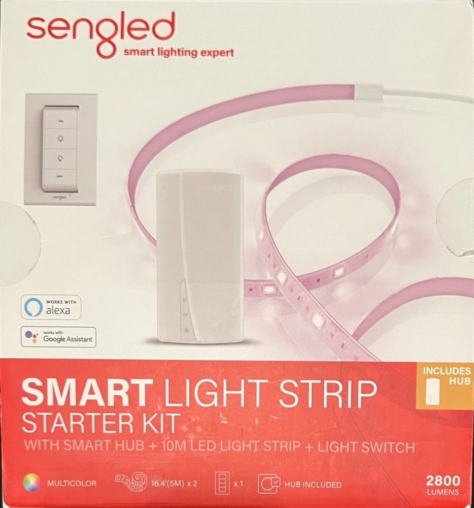 Sengled Zigbee Smart LED Strip Lights Starter Kit Include 16.4ft Smart Light ...