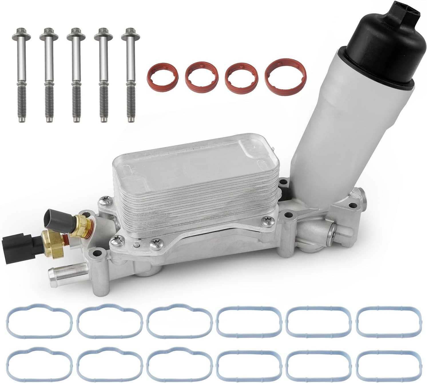 Aluminum Engine Oil Cooler Filter Housing For 17-18 Dodge Jeep Chrysler Ram 3.6L