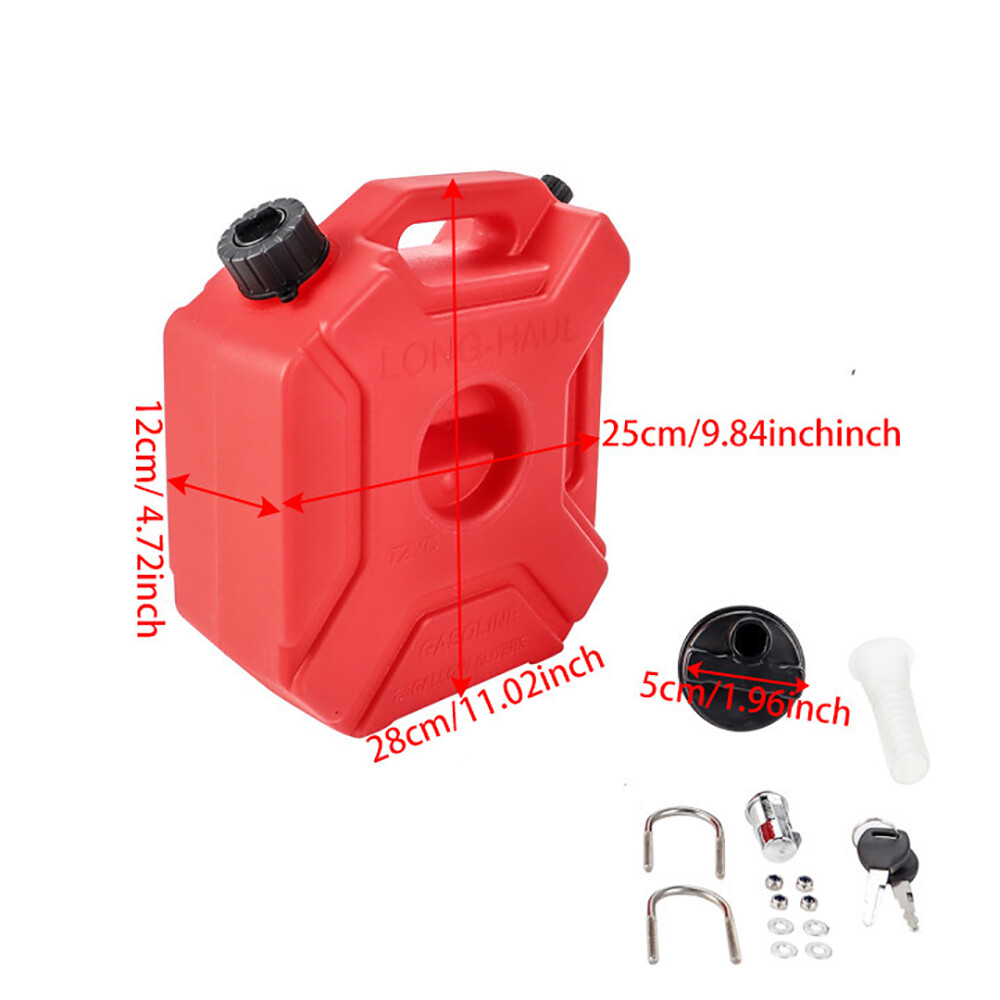 2 Pack 5L Gas Fuel Tank Gas Can Oil Storage Can For ATV UTV Motorcycle Car SUV