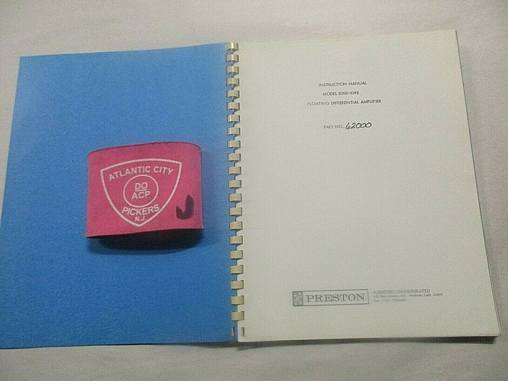 PRESTON MODEL 8300-XWB FLOATING DIFFERENTIAL AMPLIFIER INSTRUCTION MANUAL