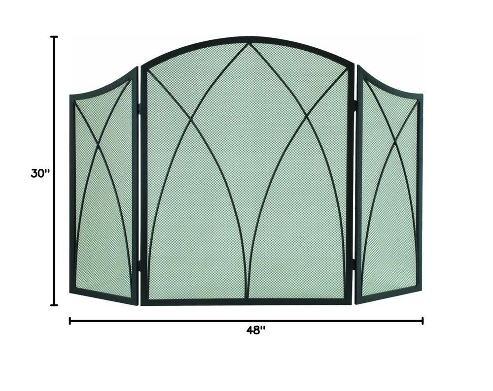 Pleasant Hearth Arched 3-Panel Victorian Gothic Fireplace Screen