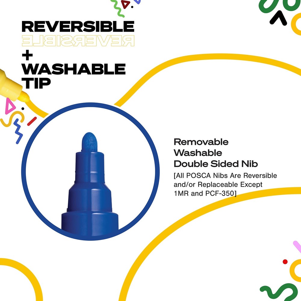 uni POSCA PC-5M Water-Based Paint Markers, Reversible Medium Tip, Warm