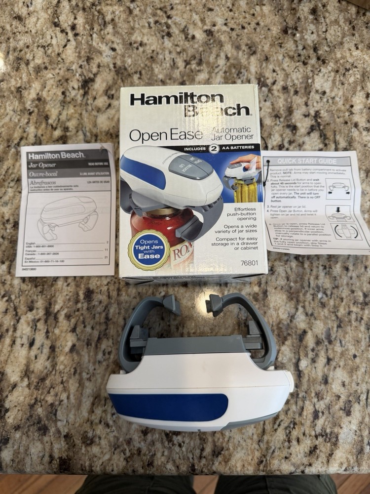 Hamilton Beach Open Ease Automatic Jar Opener 76801 Working Condition Tested