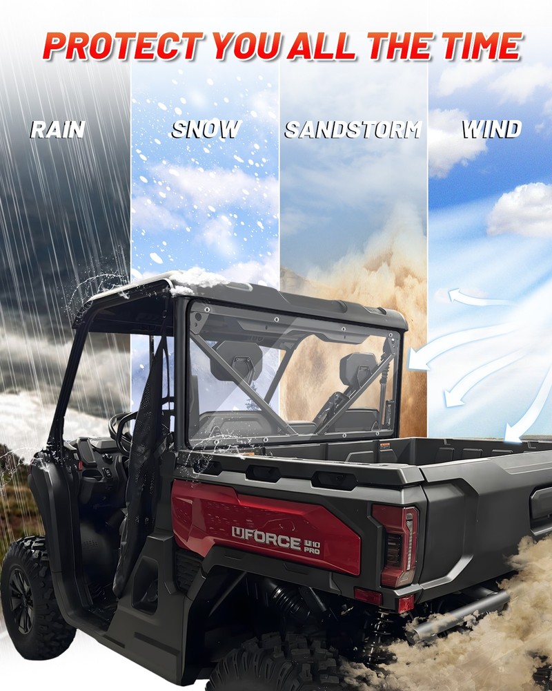 Clear Rear Windshield Back Window For CFMOTO UFORCE U10 Pro/Pro XL 2025