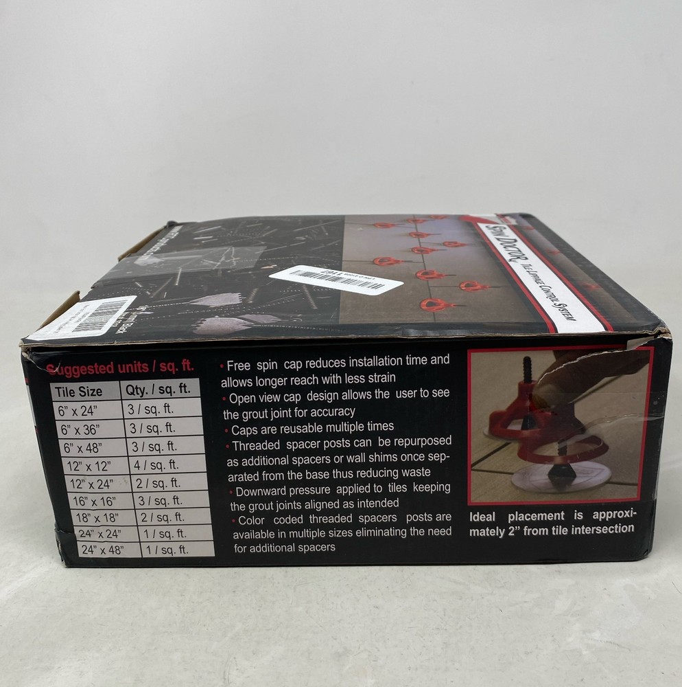 RTC Spin Doctor Tile Lippage Control System 1/8” (3mm) Black Breakaway Threaded