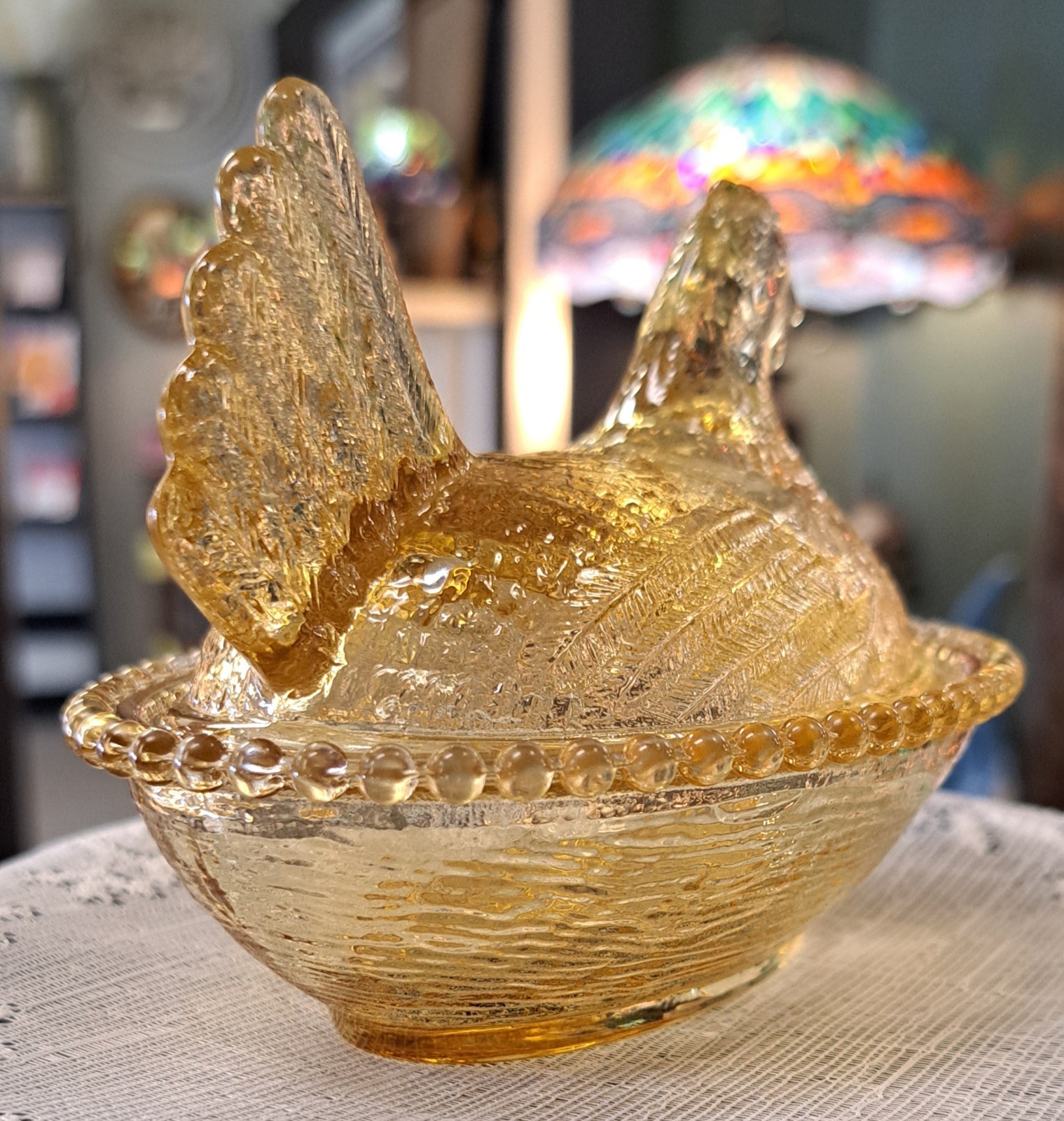 SET OF 3 Hen On Nest Roses Closet W/ Box & Sticker Limited # Small Indiana Style