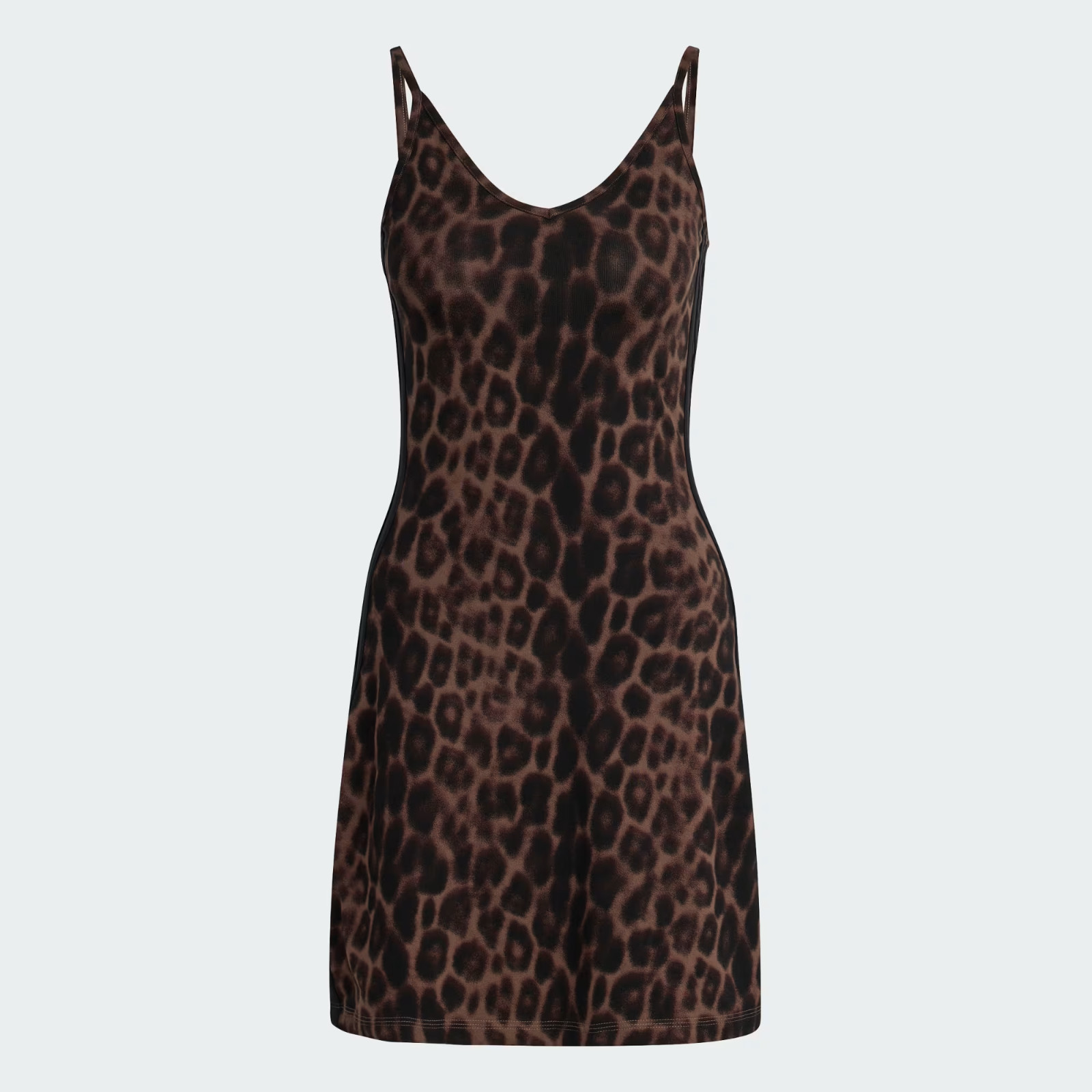 Adidas Women Seasonal Essentials Leopard Print Mini-Dress with 3-Stripes JZ0204