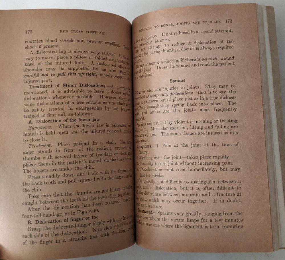 AMERICAN RED CROSS FIRST AID HANDBOOK 1940