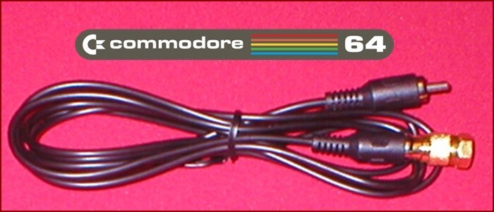 6Ft RCA Cable & GOLD RF Coax TV Adapter for Commodore 64 64C 128 Computer