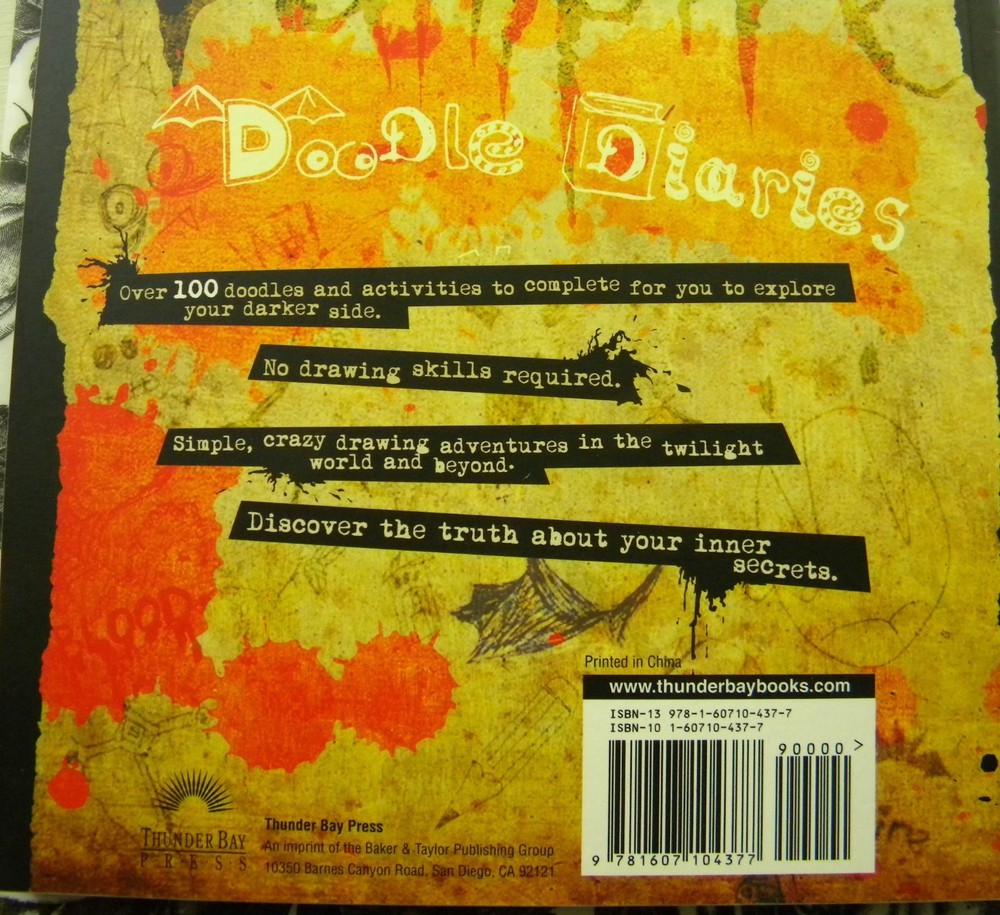 The Vampire Doodle Diaries Softbound Drawing and Activities Book NEW CLEAN