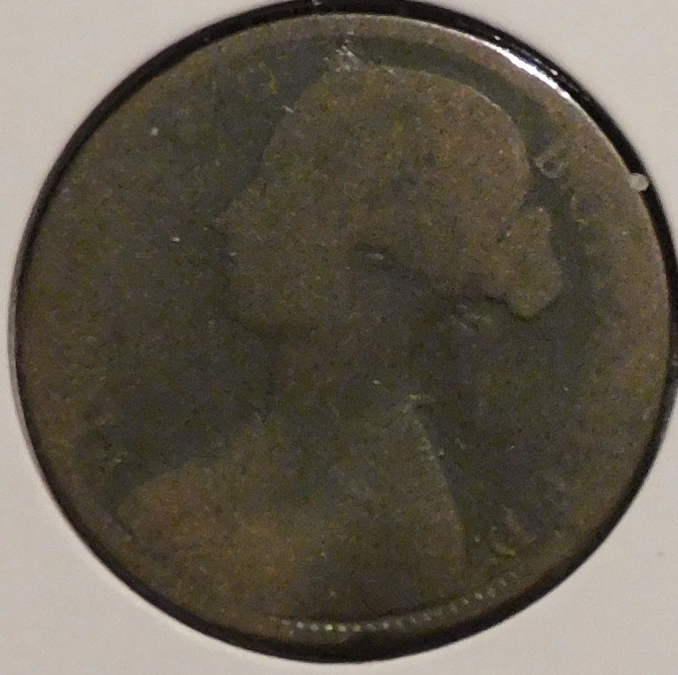 British Penny - 1863 (Worn) - Victoria Young Head
