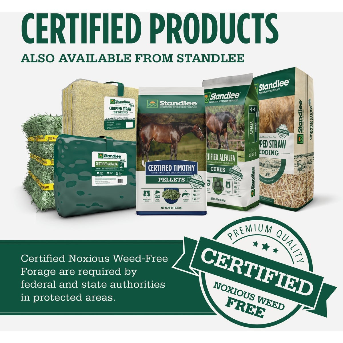 Standlee Premium Western Forage 50 Lb. Certified Alfalfa Grab & Go Compressed