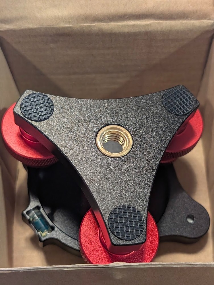 LP-64 Camera Tripod Head Leveling Base Triple-wheel Precision Leveler Adapter