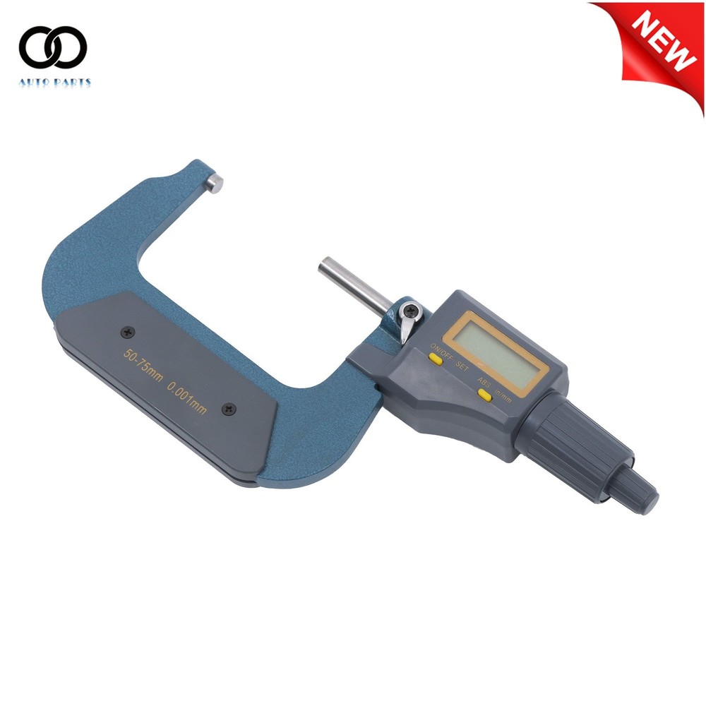 1Pack 0.0005Inch Resolution Digital Micrometer Mirror Finished 50-75mm Range