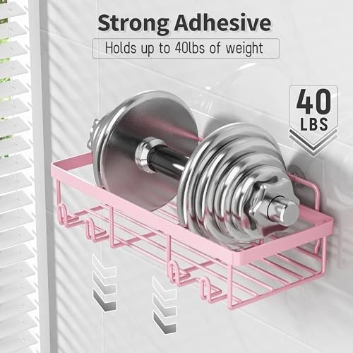 5 Pack Shower Caddy Organizer Rack - Adhesive Wall Storage Basket, Rustproof Sta
