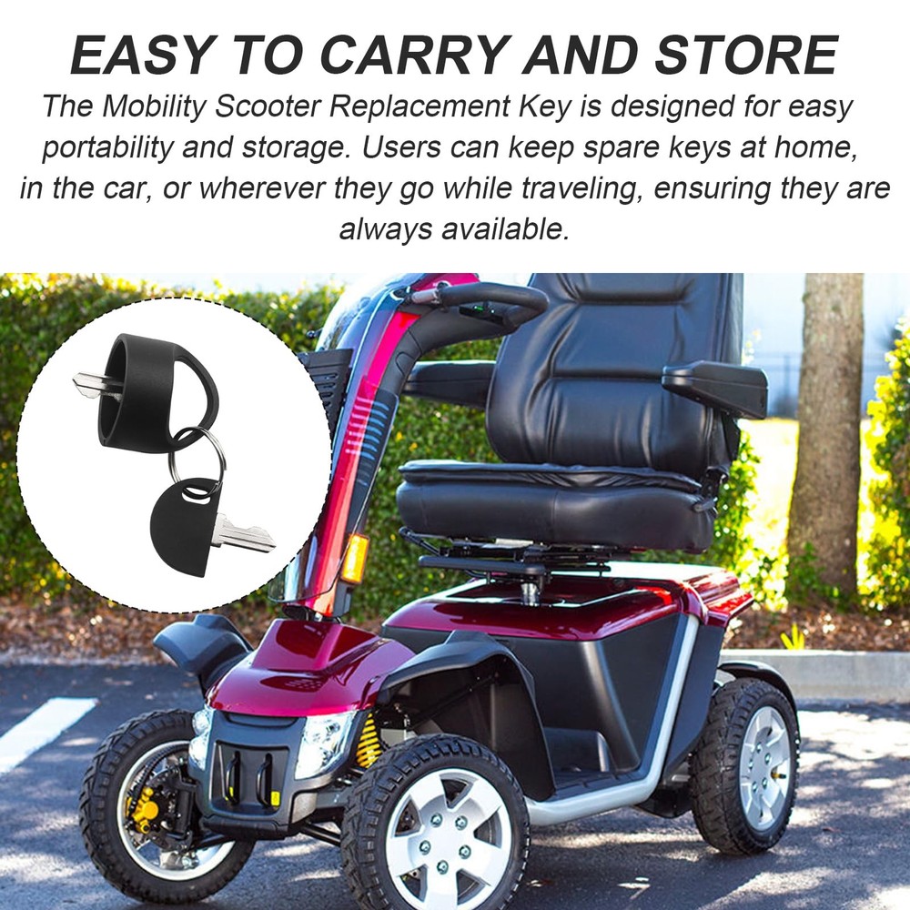 VIDABTE for Pride Mobility Scooter Replacement Key Set, Deluxe Easy Black