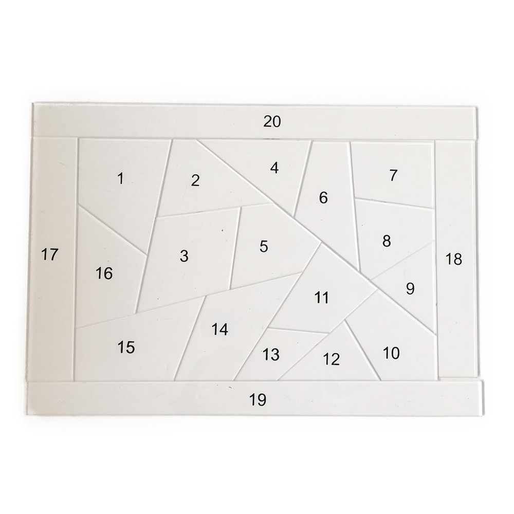 20PCS Acrylic Quilting Template Ruler with Numbered Sections Clear Patchwork ...