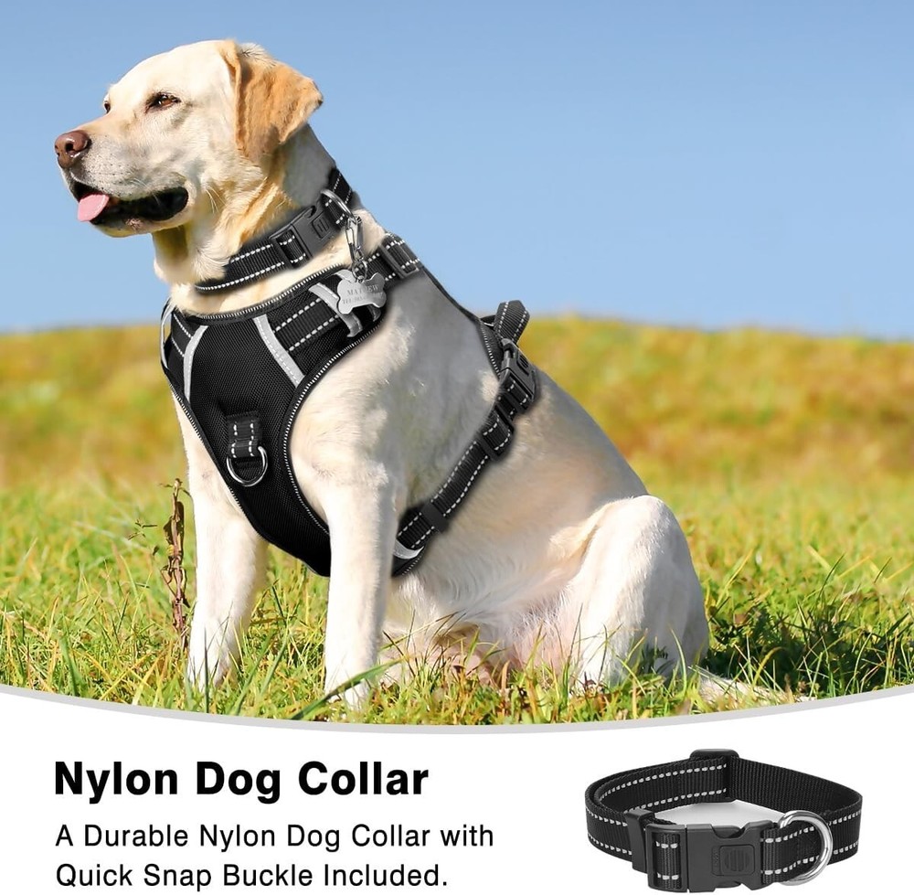 Reflective Adjustable Dog Harness with Sturdy Handle - Comfortable and Secure