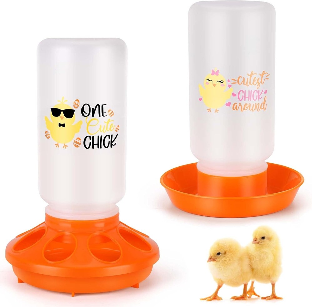 Chicken Feeder Waterer Set 1L Automatic Brooder Kit Duck Quail Coop Tool