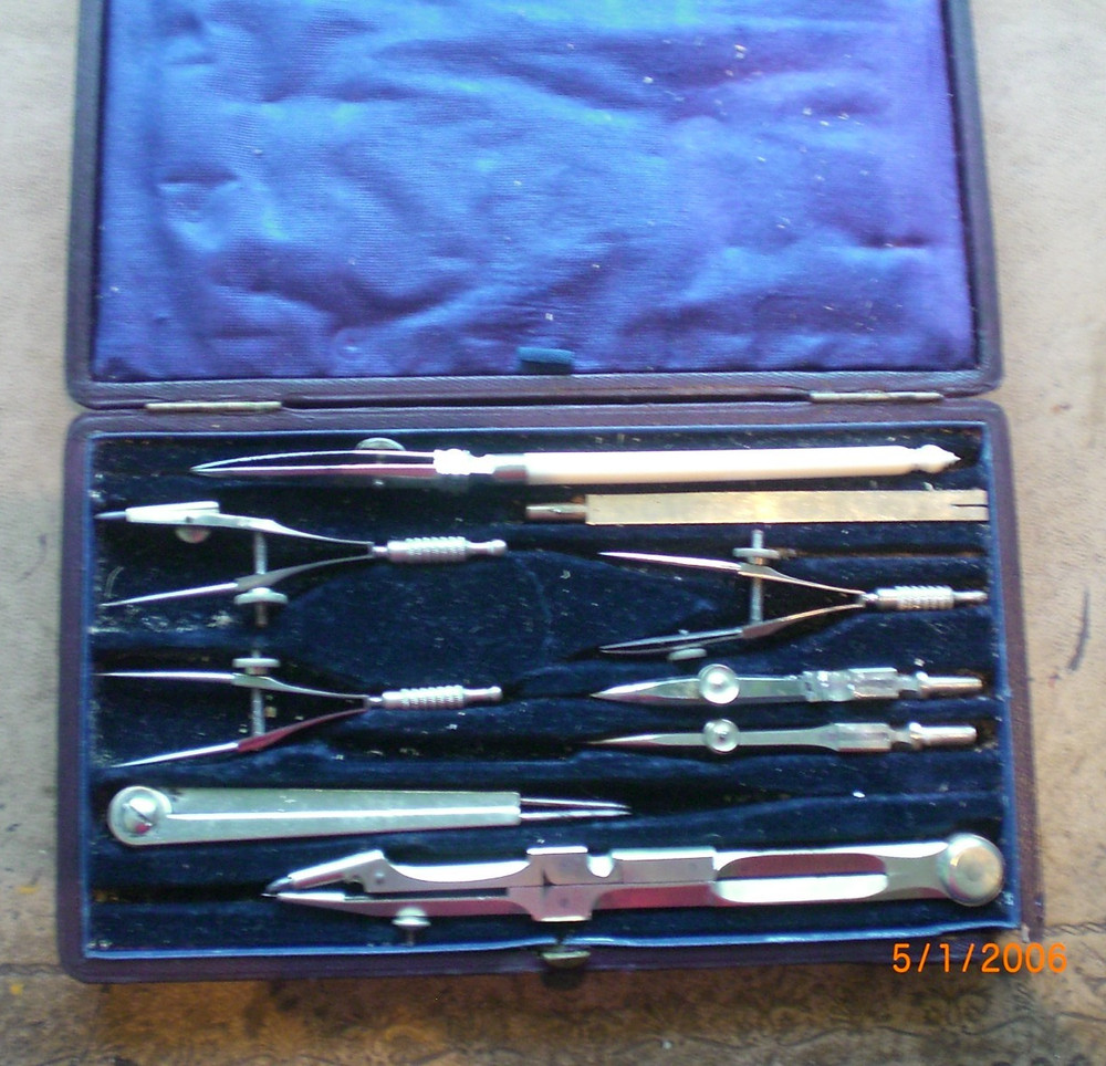vintage technical drawing instruments