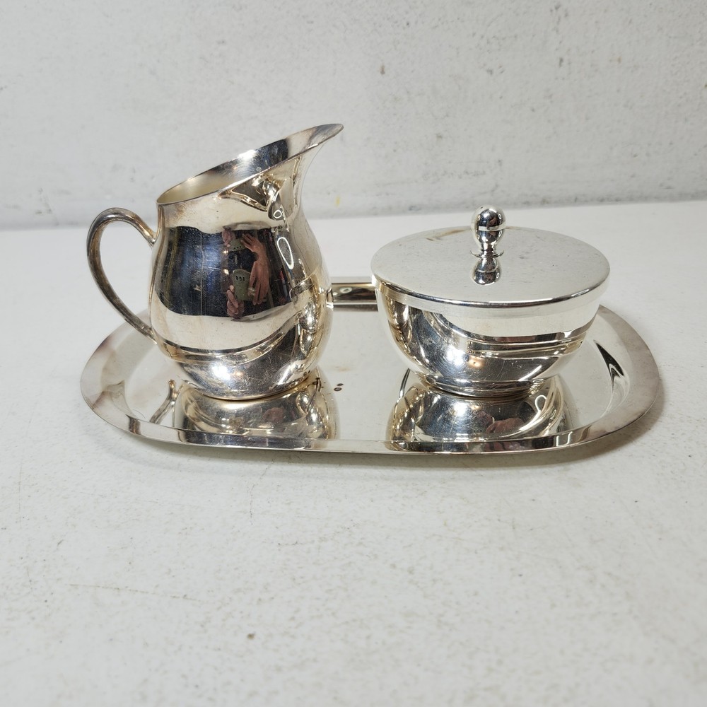 Vintagr Rogers Silverplate Creamer Sugar Serving Tray Home Decor