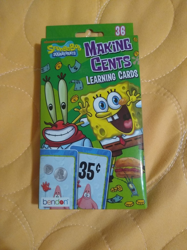 SpongeBob SquarePants Making Cents Learning Cards Full Deck 36 Cards 🆕! 🆓Ship!