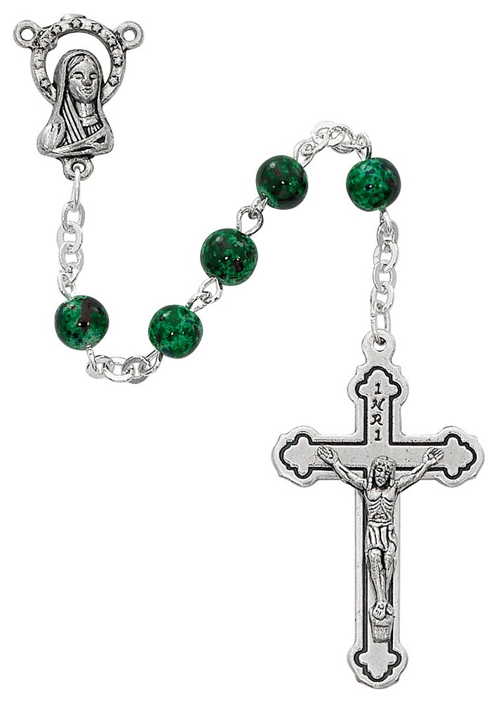 GREEN SWIRL ROSARY