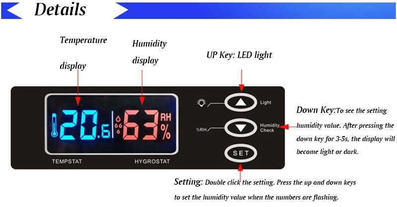 100L 5Layers Digital Dry Cabinet Automatic Camera Len Dehumidify Storage Cabinet