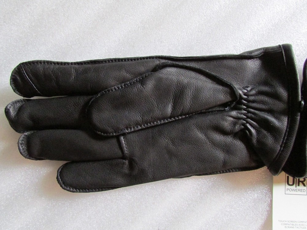 UGG Gloves Tech Smart Casual Leather Black Medium New $95