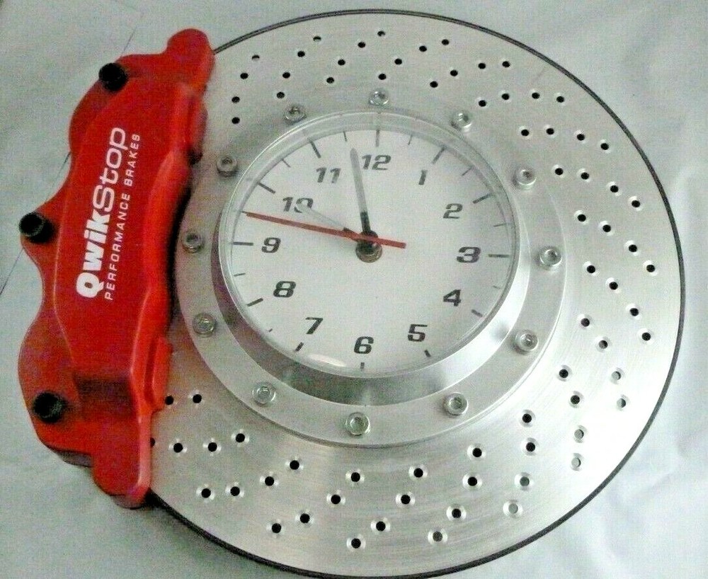 QwikStop Performance Disc Brake Caliper Wall Hanging Clock Rotor Qwik Stop