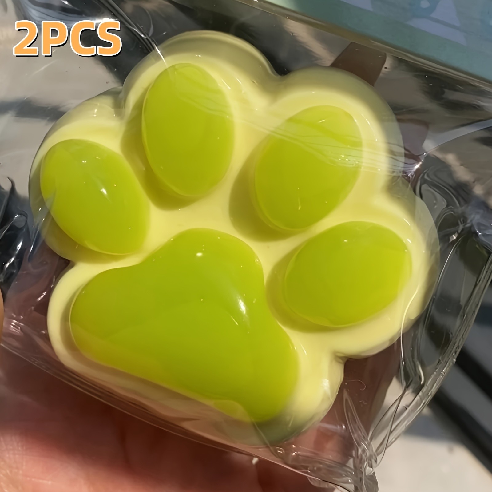 2-Pack Cute Paw Print Squishy Toy Silicone Stress Relief Fidget for Kids Adults
