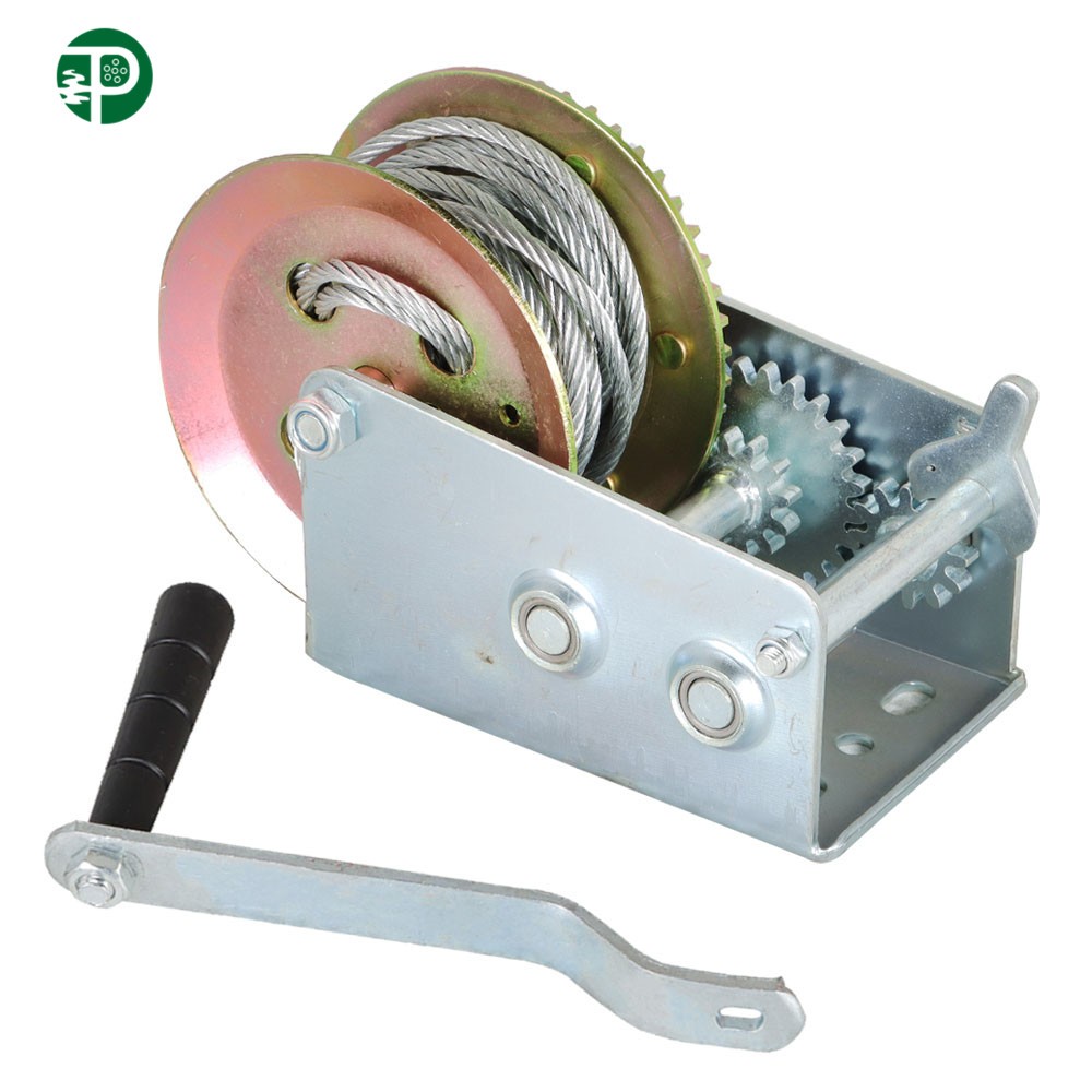 3500lbs Durable Hand Crank Winch For Trailer Hand Winch With Cable NEW