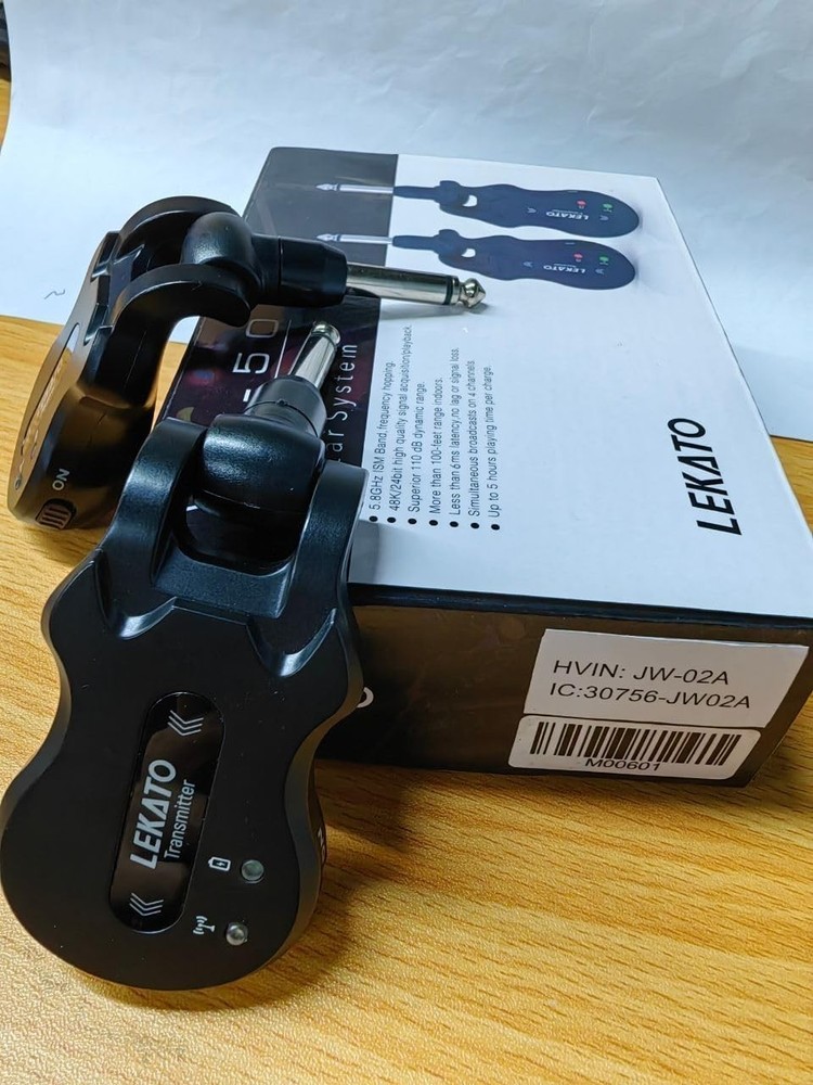 Rechargeable Wireless Guitar Transmitter & Receiver - 4 Channels, 100ft Range