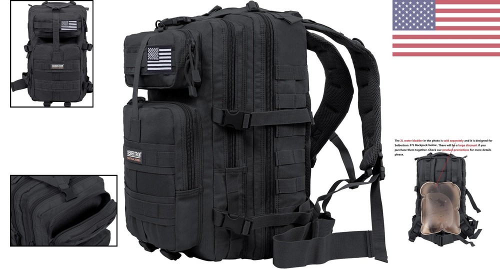 Ultimate Waterproof Motorbike Backpack - 37L - Hydration Bladder Holder - Black