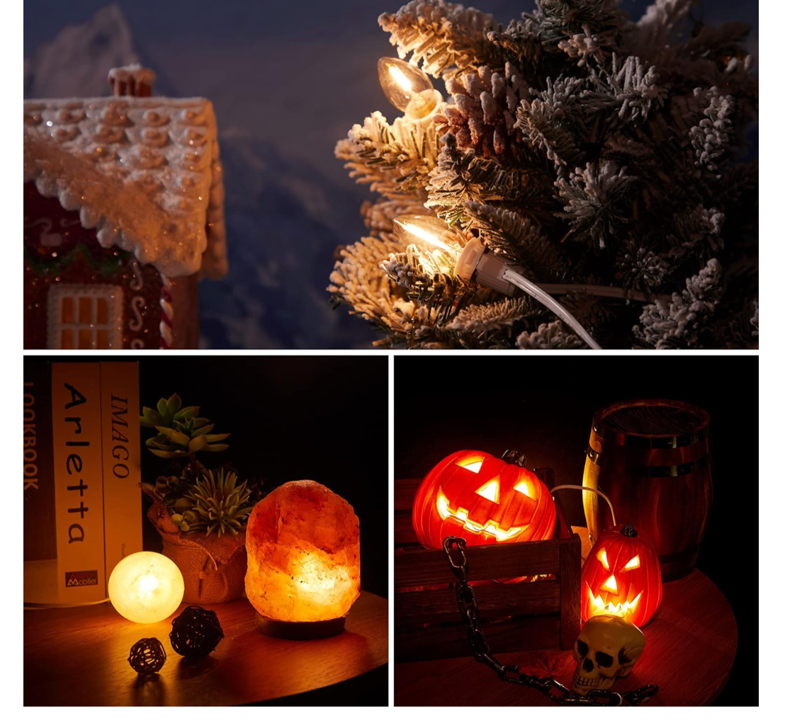 Accessory Cord with 3 LED Light Bulbs, 8.2 Ft Indoor Blow Mold Light Cord