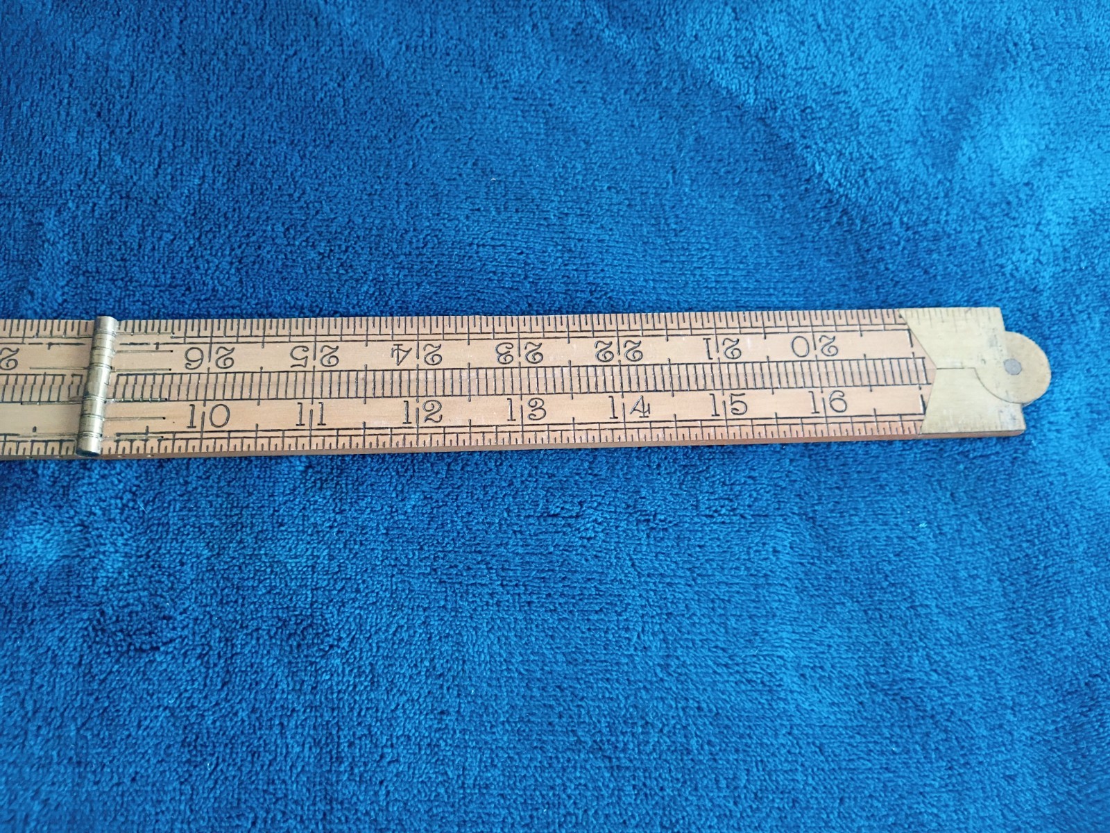 VINTAGE RABONE CHESTERMAN BOXWOOD & BRASS 36 ” FOLDING WOODEN RULE RULER No 1380