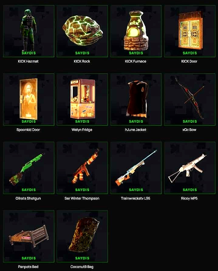 RUST : KICK DROPS - ROUNDS 1 + 2 [ 18 ITEMS ] - For PC