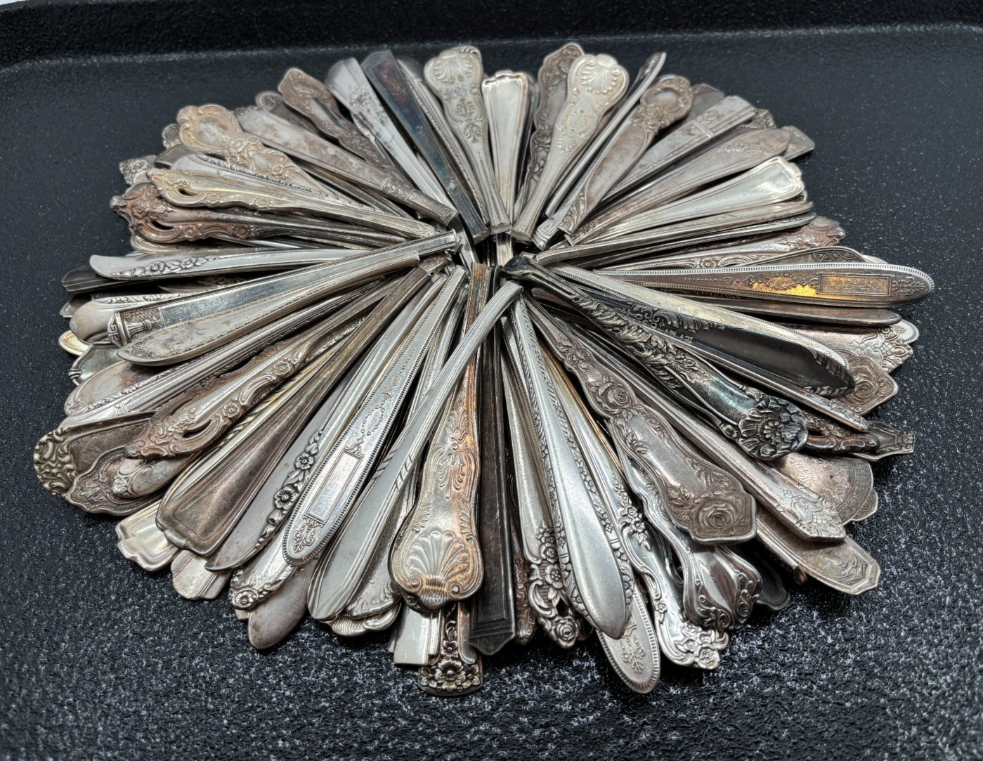 Lot of 145 Assorted Silverplate Flatware Forks Spoons Handles - Lot#14