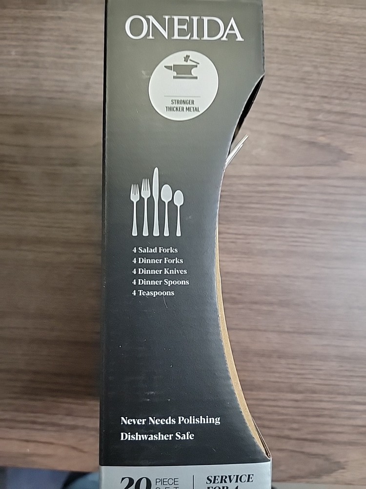 Oneida Solefield Stainless Steel Flatware Set, 20-Piece, Silverware for 4