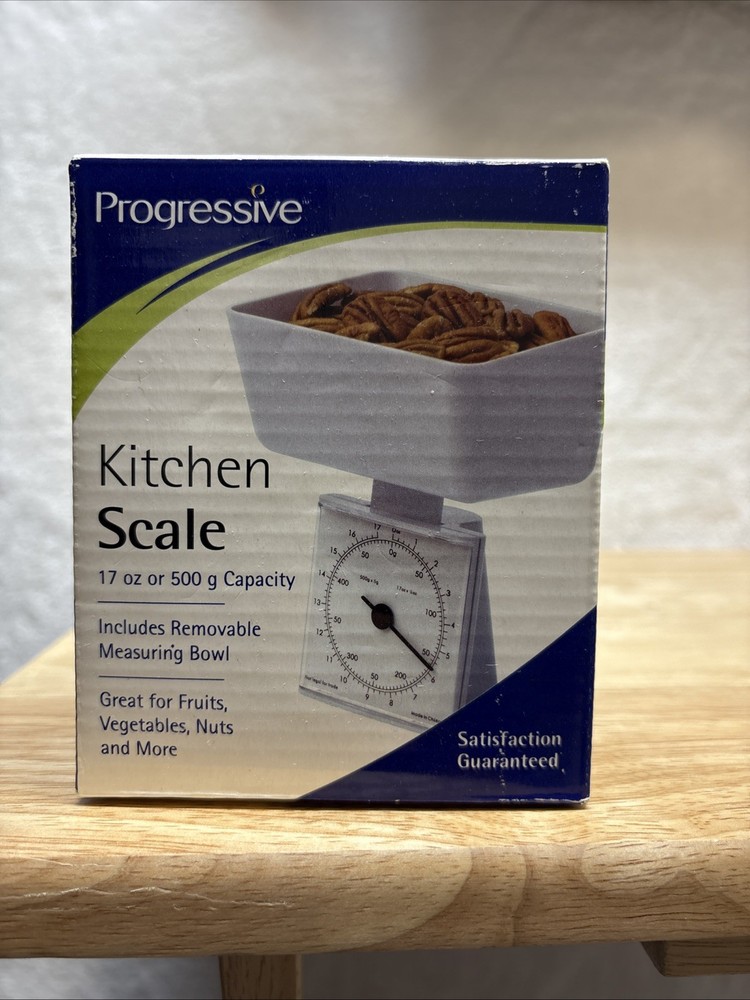 Progressive  17oz/500g Capacity Adjustable Zero Point Kitchen Scale - White