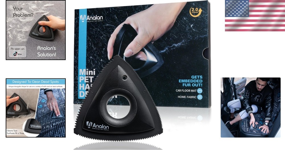 Eco-Friendly Triangular Pet Hair Remover - Compact & Durable for Easy Cleaning