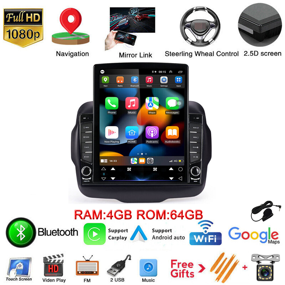 64GB 9.7'' For Jeep Renegade 2016-18 Android 13 Car Navi Radio GPS Wifi Carplay