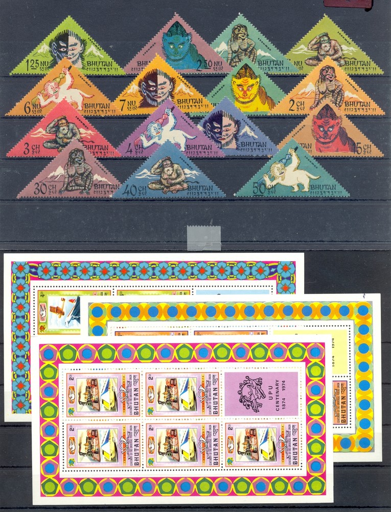 BHUTAN 30 ST. + 8 BL -** MNH VF