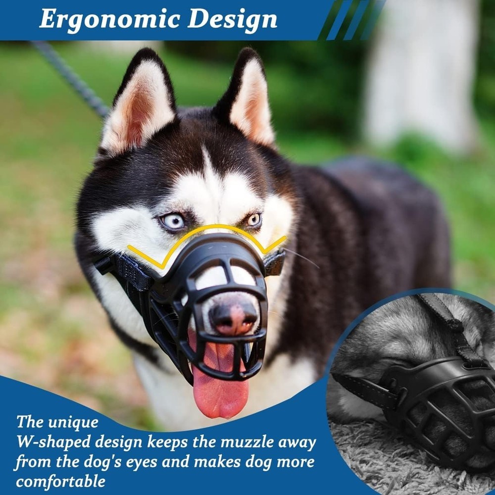 Malleable Silicone Dog Muzzle - Adjustable Design for Safe Grooming & Training