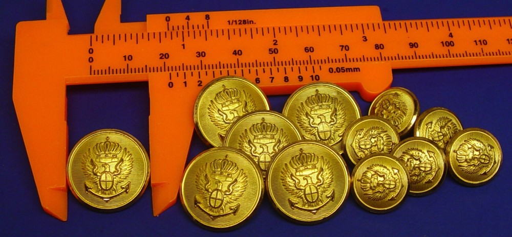 STANLEY BLACKER REPLACEMENT BUTTONS 12 TWO-PART GOLD TONE BUTTONS FAIR USED COND
