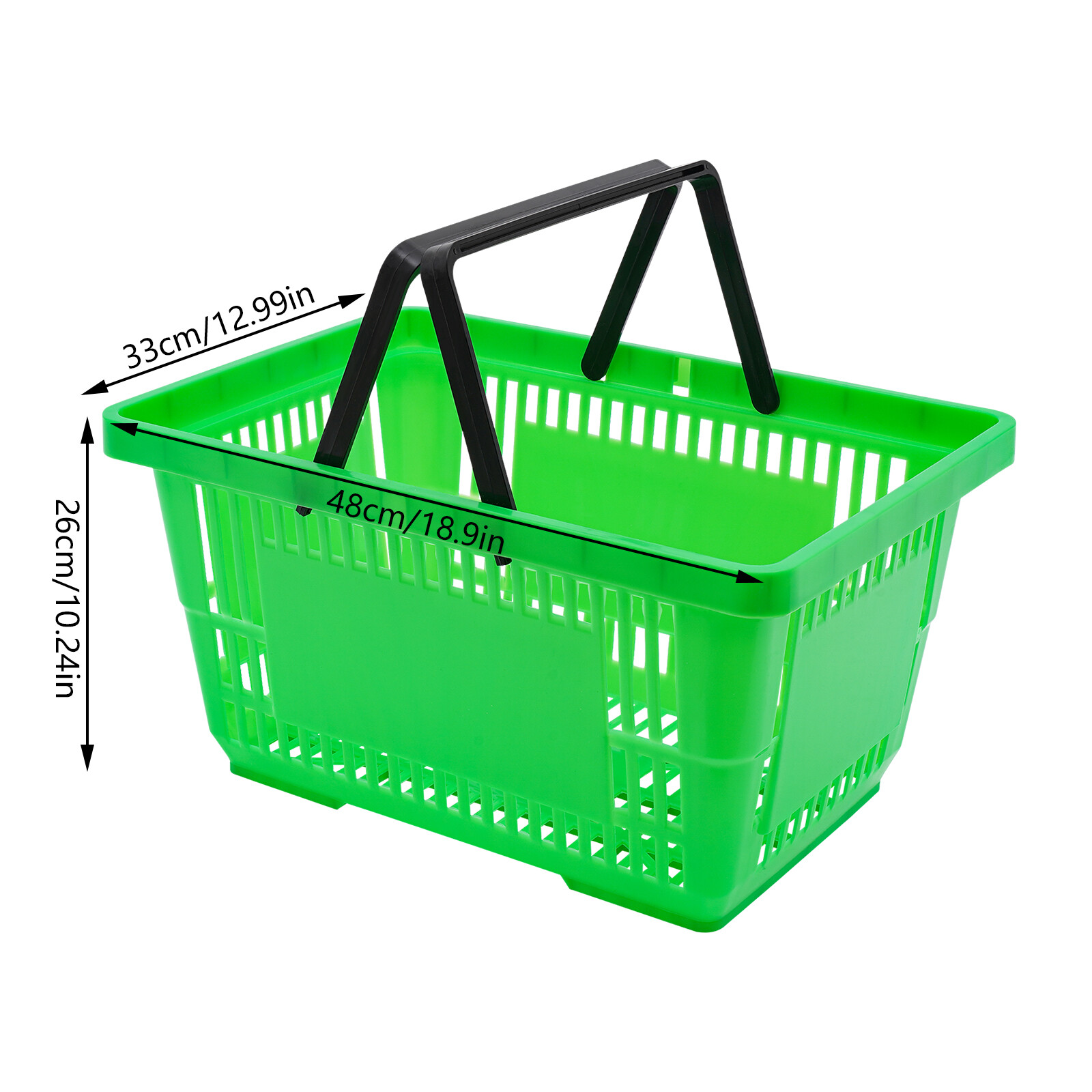 12PCS 28L Mesh Shopping Baskets with Handles Plastic Shopping Basket Portable