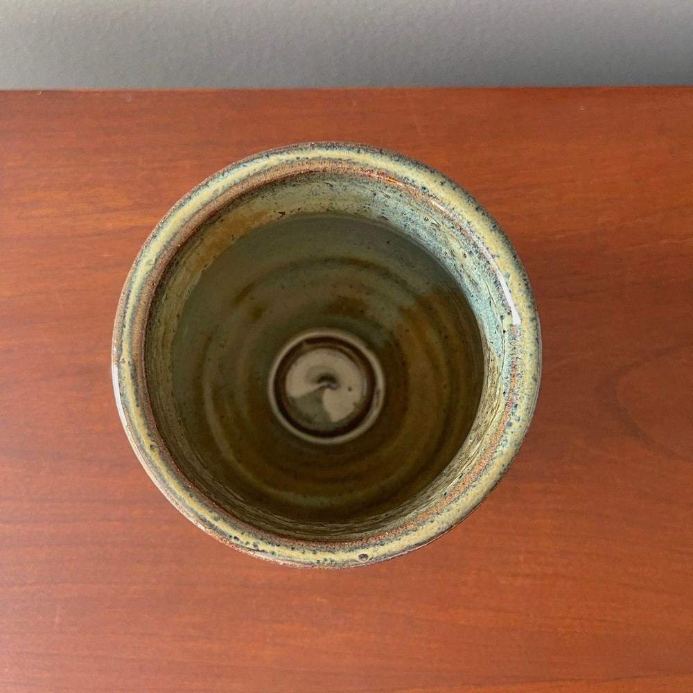 Studio Hand Made Ceramic Blue Glaze Pot